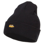 Mini Bus Embroidered Long Beanie