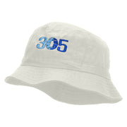 305 Embroidered Bucket Hat - White OSFM