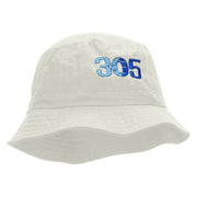 305 Embroidered Bucket Hat - White OSFM