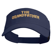 The Best Grandfather Embroidered Cotton Twill Sun Visor - Navy OSFM