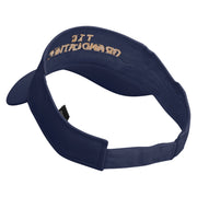 The Best Grandfather Embroidered Cotton Twill Sun Visor - Navy OSFM