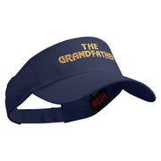 The Best Grandfather Embroidered Cotton Twill Sun Visor - Navy OSFM