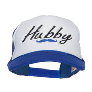 Hubby Mustache Embroidered Foam Mesh Cap