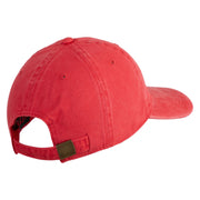 3rd Marine Division Veteran Embroidered Washed Solid Pigment Dyed Cotton Twill Brass Buckle Cap - Red OSFM