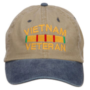 Vietnam Veteran Embroidered Washed Two Tone Cap