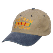 Vietnam Veteran Embroidered Washed Two Tone Cap