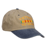 Vietnam Veteran Embroidered Washed Two Tone Cap