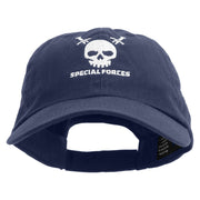 Skull Special Forces Embroidered Low Profile Dyed Cotton Twill Cap - Navy OSFM