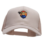 Vacation Location Embroidered Solid Cotton Prostyle Twill Mesh Cap - Khaki OSFM