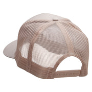 Vacation Location Embroidered Solid Cotton Prostyle Twill Mesh Cap - Khaki OSFM