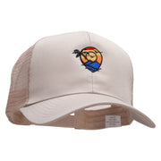 Vacation Location Embroidered Solid Cotton Prostyle Twill Mesh Cap - Khaki OSFM