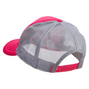 Miss You Embroidered Summer Foam Mesh Trucker Cap - Magenta-Grey OSFM