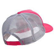 Miss You Embroidered Summer Foam Mesh Trucker Cap - Magenta-Grey OSFM