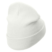 I Love Basketball Embroidered 12 Inch Long Knitted Beanie - White OSFM