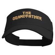 The Best Grandfather Embroidered Cotton Twill Sun Visor - Black OSFM