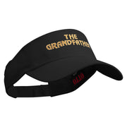 The Best Grandfather Embroidered Cotton Twill Sun Visor - Black OSFM