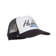 Hubby Mustache Embroidered Foam Mesh Cap