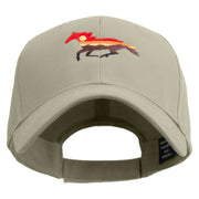 Sunset Horse Embroidered Low Profile Organic Cotton Cap - Olive OSFM