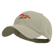 Sunset Horse Embroidered Low Profile Organic Cotton Cap - Olive OSFM