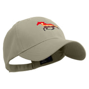 Sunset Horse Embroidered Low Profile Organic Cotton Cap - Olive OSFM