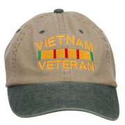 Vietnam Veteran Embroidered Washed Two Tone Cap