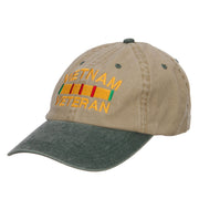 Vietnam Veteran Embroidered Washed Two Tone Cap