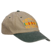 Vietnam Veteran Embroidered Washed Two Tone Cap