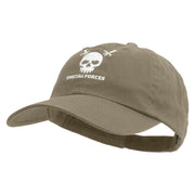 Skull Special Forces Embroidered Low Profile Dyed Cotton Twill Cap - Olive OSFM