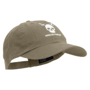 Skull Special Forces Embroidered Low Profile Dyed Cotton Twill Cap - Olive OSFM