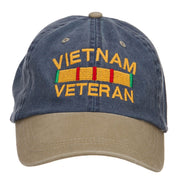 Vietnam Veteran Embroidered Washed Two Tone Cap