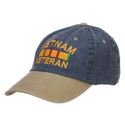 Vietnam Veteran Embroidered Washed Two Tone Cap