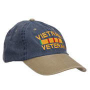 Vietnam Veteran Embroidered Washed Two Tone Cap