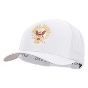 Licensed US Navy Circle Emblem Embroidered Flexfit Mesh Trucker Cap - White OSFM