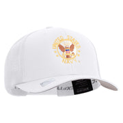 Licensed US Navy Circle Emblem Embroidered Flexfit Mesh Trucker Cap - White OSFM