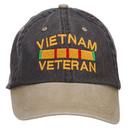 Vietnam Veteran Embroidered Washed Two Tone Cap