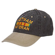 Vietnam Veteran Embroidered Washed Two Tone Cap