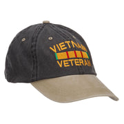 Vietnam Veteran Embroidered Washed Two Tone Cap