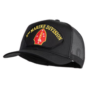 2nd Marine Division Patched Solid Cotton Twill Mesh Prostyle Cap - Black OSFM
