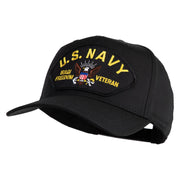 U.S. Navy Iraqi Freedom Veteran Patched Solid Cotton Twill 5 Panel Prostyle Snap Cap - Black OSFM