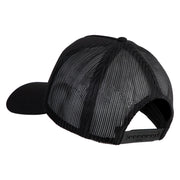 USA Gold Flag Veteran Patched Solid Cotton Twill 5 panel Mesh Back Cap - Black OSFM