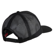 USA Gold Flag Veteran Patched Solid Cotton Twill 5 panel Mesh Back Cap - Black OSFM