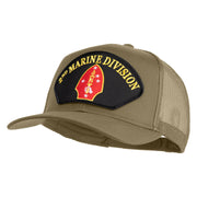 2nd Marine Division Patched Solid Cotton Twill Mesh Prostyle Cap - Khaki OSFM