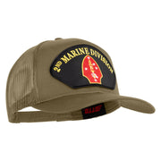 2nd Marine Division Patched Solid Cotton Twill Mesh Prostyle Cap - Khaki OSFM