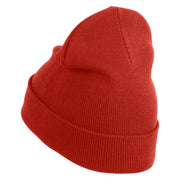 Jesus Fish Religious Iron on Patched 12 Inch Long Knitted Beanie - Rust OSFM