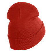 Jesus Fish Religious Iron on Patched 12 Inch Long Knitted Beanie - Rust OSFM