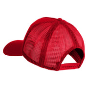 USA Gold Flag Veteran Patched Solid Cotton Twill 5 panel Mesh Back Cap - Red OSFM