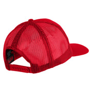 USA Gold Flag Veteran Patched Solid Cotton Twill 5 panel Mesh Back Cap - Red OSFM