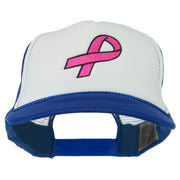 Breast Cancer Logo Embroidered Foam Front Mesh Back Cap