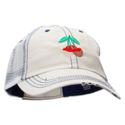 Chocolate Covered Cherry Embroidered Low Profile Special Cotton Mesh Cap - Putty OSFM