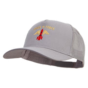 US Rocket Space Forces Five Panels Pro Style Trucker Mesh Cap - Grey OSFM